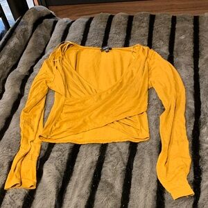“#21 Ambiance” Mustard Long Sleeve Crop Top